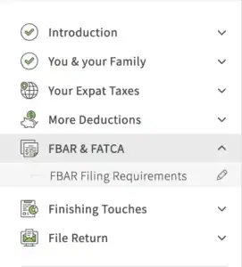 FBAR Filing Categories using MyExpatTaxes