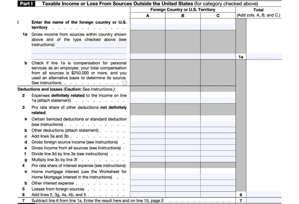 Part 1, Form 1116
